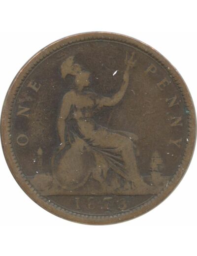 GRANDE BRETAGNE 1 PENNY VICTORIA 1873 TB