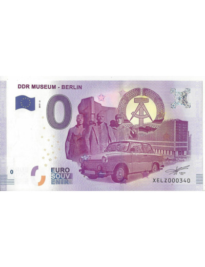 ALLEMAGNE DDR MUSEUM BERLIN TRABANT BILLET SOUVENIR 0 EURO 2017-2