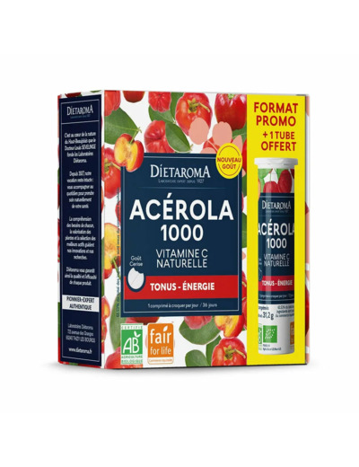 Acérola 1000 +1tube offert-36 comprimés-Dietaroma