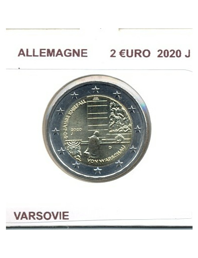 ALLEMAGNE 2020 J 2 EURO COMMEMORATIVE VARSOVIE SUP
