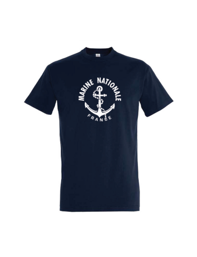 T-shirt bleu marine Marine Nationale coton 190gr/m2