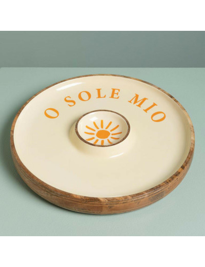 Plateau Apéro en Bois beige O Sol Mio 5x35cm