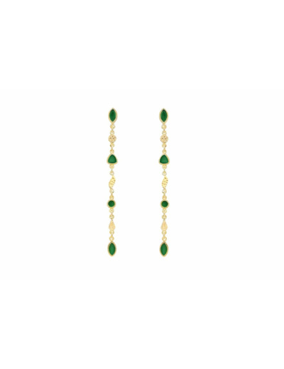 Boucles d'oreilles Macha Onyx Vert