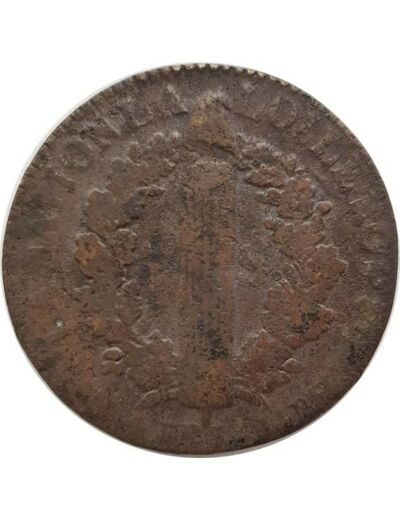 FRANCE LOUIS XVI 2 SOLS FRANÇOIS 1792 A (Paris) 23gr91 B