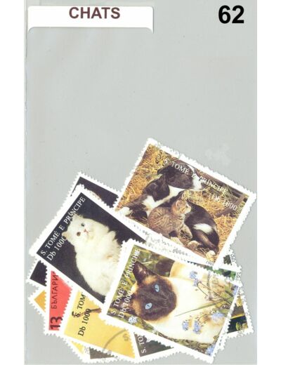 TIMBRES CHATS DIFFERENTS NEUF ET OBLITERES *62