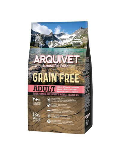 Croquettes Arquivet (SANS CÉRÉALES), Saumon & Thon pour Chiens adultes - 12KG