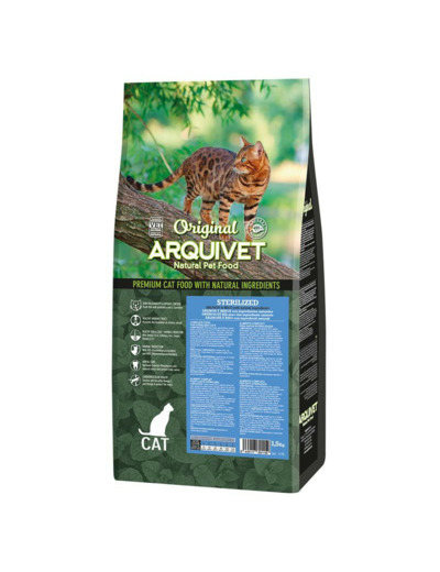 Croquettes Arquivet "Cat ORIGINAL" pour Chat Stérilisé, Saumon - 1.5KG