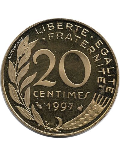 FRANCE 20 CENTIMES LAGRIFFOUL 1997 BE