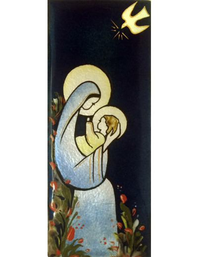 Vierge assise 15,5X6,5cm - EMAUX DU LIBAN