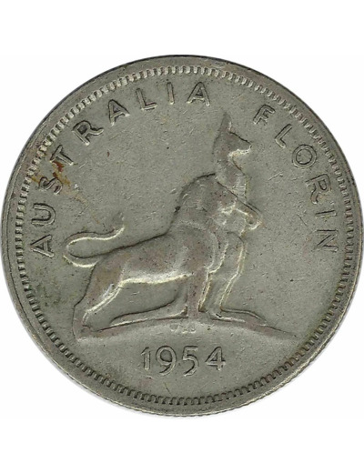 AUSTRALIE FLORIN 1954 TTB-