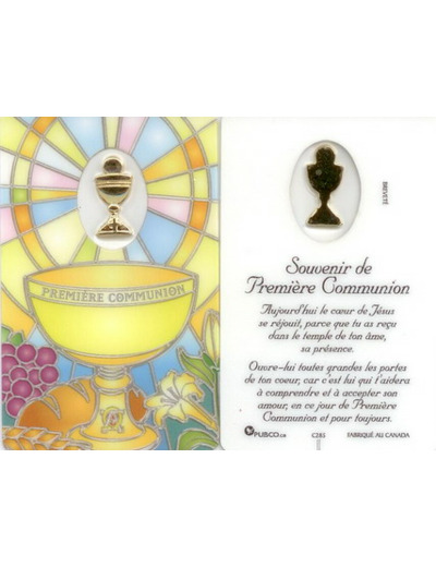 Carte-prière avec insertion VITRAIL- COMMUNION