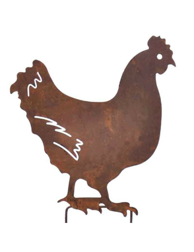 Silhouette jardin poule 29x47cm