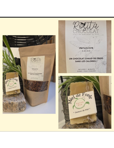 TOUT DOUX 🫶 Coffret de Noel avec 1 savon au miel de Forêt et une infusion cacao