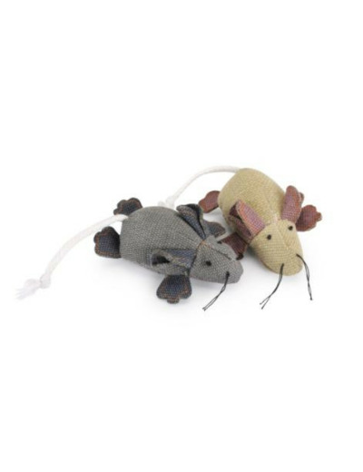 Jouet souris en toile de jute pour chat