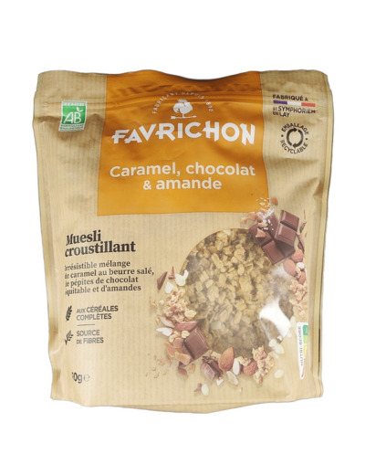 Müesli Croustillant Caramel Chocolat Amande 450g Bio