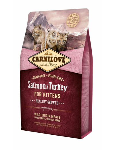 Croquettes Carnilove pour chaton au saumon & dinde - 2kg