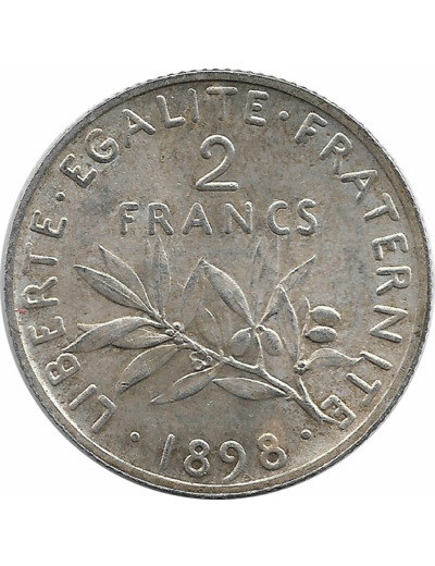 FRANCE 2 FRANCS SEMEUSE 1898 SUP