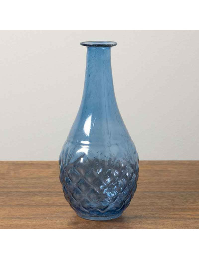 Vase Ocean bleu verre 18x8x8cm