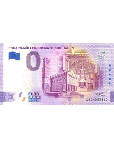 ALLEMAGNE 2020-1 EDUARD MULLER KREMATORIUM HAGEN BILLET SOUVENIR 0 EURO