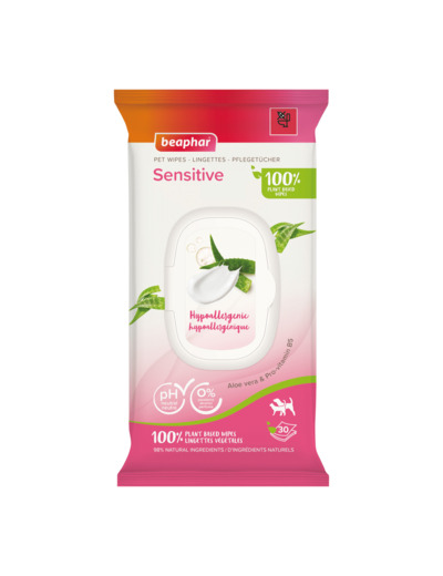 Lingettes nettoyantes Sensitives pour chien et chat x30