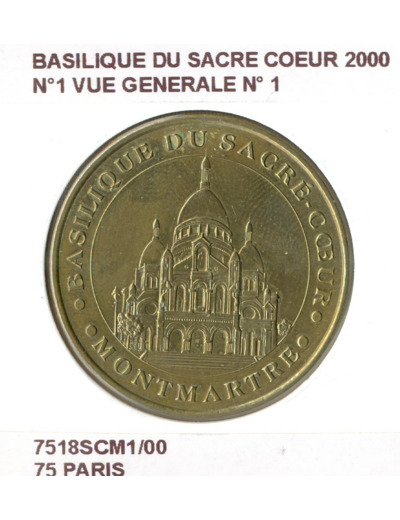 75 PARIS BASILIQUE DU SACRE COEUR N1 VUE GENERALE N1 2000 SUP-