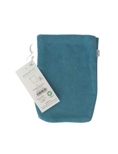 1 gant de toilette adulte en coton biologique Bleu Vintage