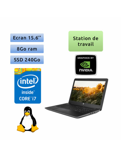 HP Zbook 15 G3 - Linux - i7 8Go 240Go SSD - 15.6 - Webcam - M600M - Station de Travail Mobile PC Ordinateur