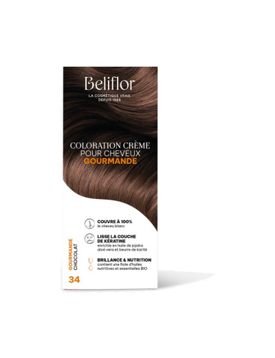 Coloration Crème pour Cheveux 34 Couleur Gourmande Chocolat