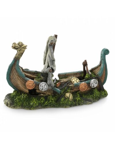 Décoration "Viking Boat" pour aquarium  - 25.5 x 10.5 x 16.5 cm