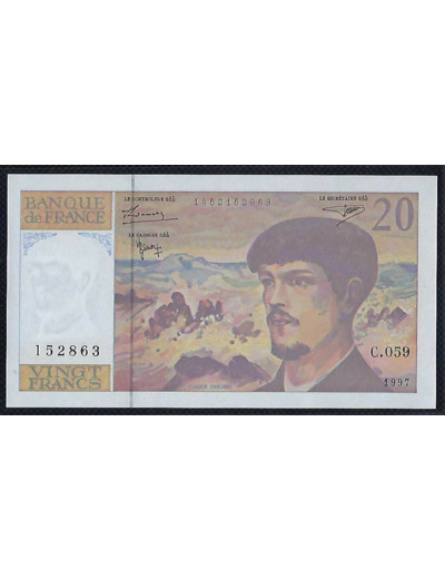 FRANCE 20 FRANCS DEBUSSY 1997 SERIE C.059 NEUF