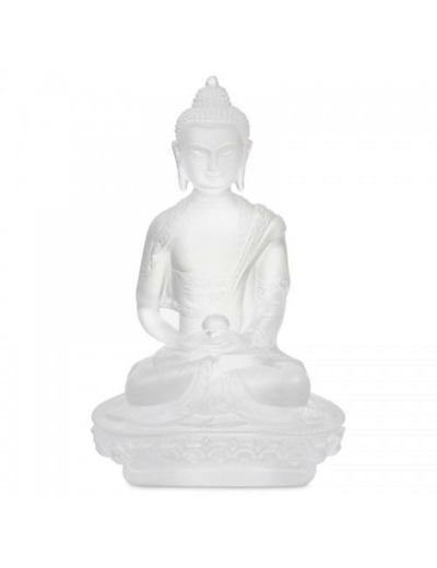 Statuette "Bouddha Chenrezig" transparente blanche