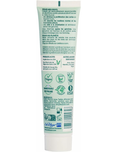 Dentifrice sauge eau thermale 75ml Denticlay
