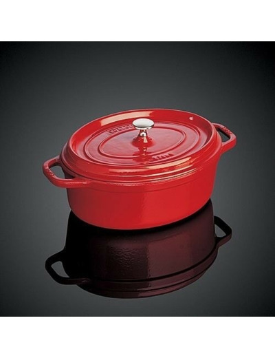 COCOTTE EN FONTE OVALE 33CM ROUGE