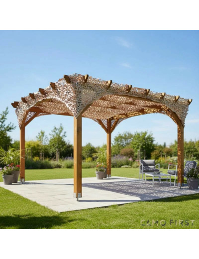 Filet de d'ombrage S-Cut 4x4 m ombragé sable