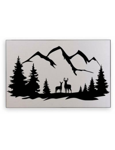 Paysage Montagnes avec Cerfs