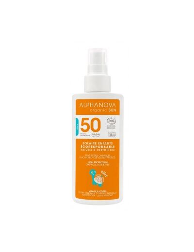 Crème solaire enfant certifiée bio spf 50 spray 125g