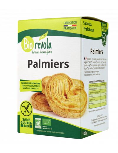 Palmiers Bio SANS GLUTEN-100g-Bio Révola