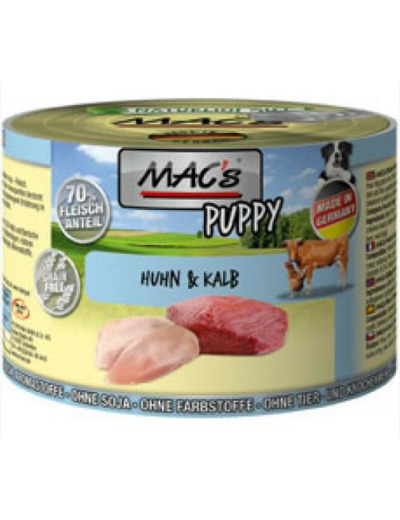 MAC'S humide pour chiot, au poulet & agneau - 200g