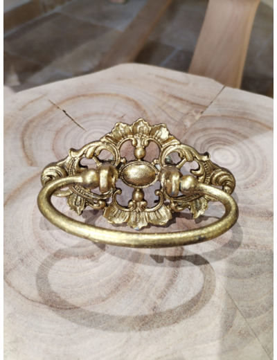 Poignée de porte volute dorée
