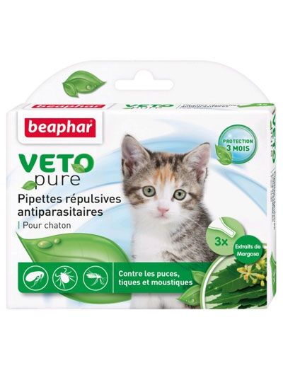 Pipettes répulsives antiparasitaires chaton - x3