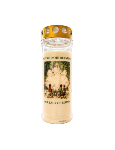 Bougie Funéraire 160 Heures ND de Fatima avec Prière