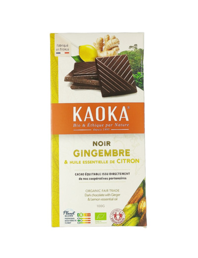 Tablette de Chocolat Noir Gingembre 100g Bio