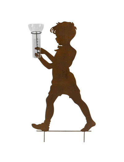 Pluviomètre Garnement acier rouille 38x6x79cm
