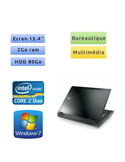 Dell Latitude E5500 - Windows 7 - C2D 2Go 80Go - 15.4 - Ordinateur Portable PC