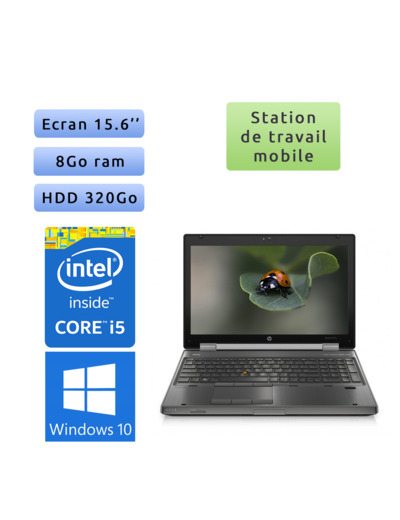 HP EliteBook 8560w - Windows 10 - i5 8Go 320Go - 15.6 - Station de Travail Mobile PC Ordinateur