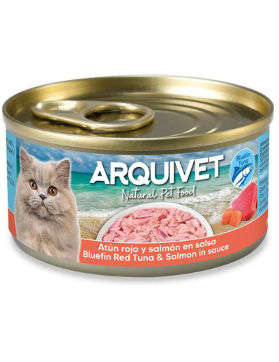ARQUIVET, Filets thon rouge et saumon en sauce - 80g