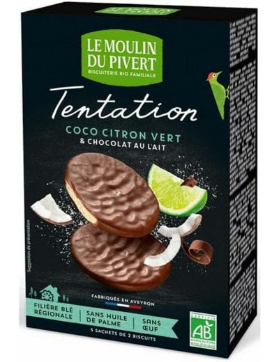 Biscuit nappe coco citron Tentation 110g Moulin du Pivert