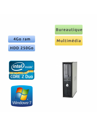 Dell Optiplex 380 DT - Windows 7 - 2.93Ghz 4Go 250Go - Ordinateur Tour Bureautique PC