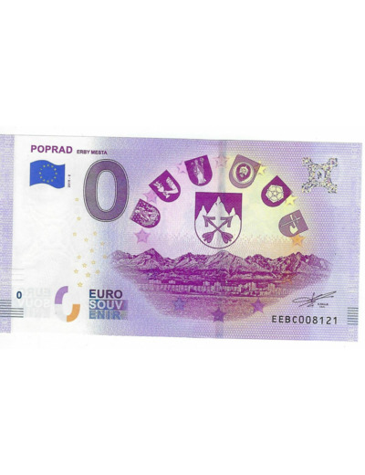 SLOVAQUIE 2019-2 POPRAD BILLET SOUVENIR 0 EURO TOURISTIQUE NEUF