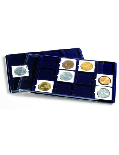 PLATEAUX S POUR 12 PIECES DE MONNAIES JUSQU A 50 MM BLEU 343108